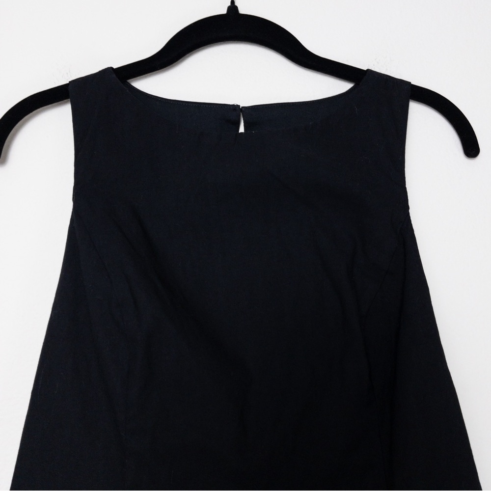 NWT Anthropologie Maeve Sleeveless Bow Back Mini Dress XSP Black Cutout Stretch - Picture 5 of 10
